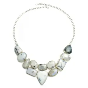 Statement Halskette Hellgrau